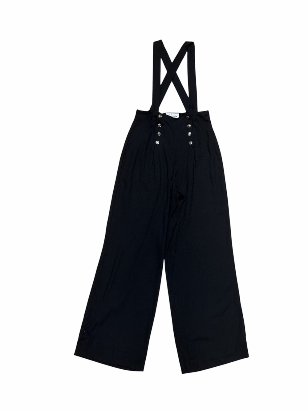 Vintage Cristina High Waist Suspender Pants Women’s 10 Black Double Button 90’s
